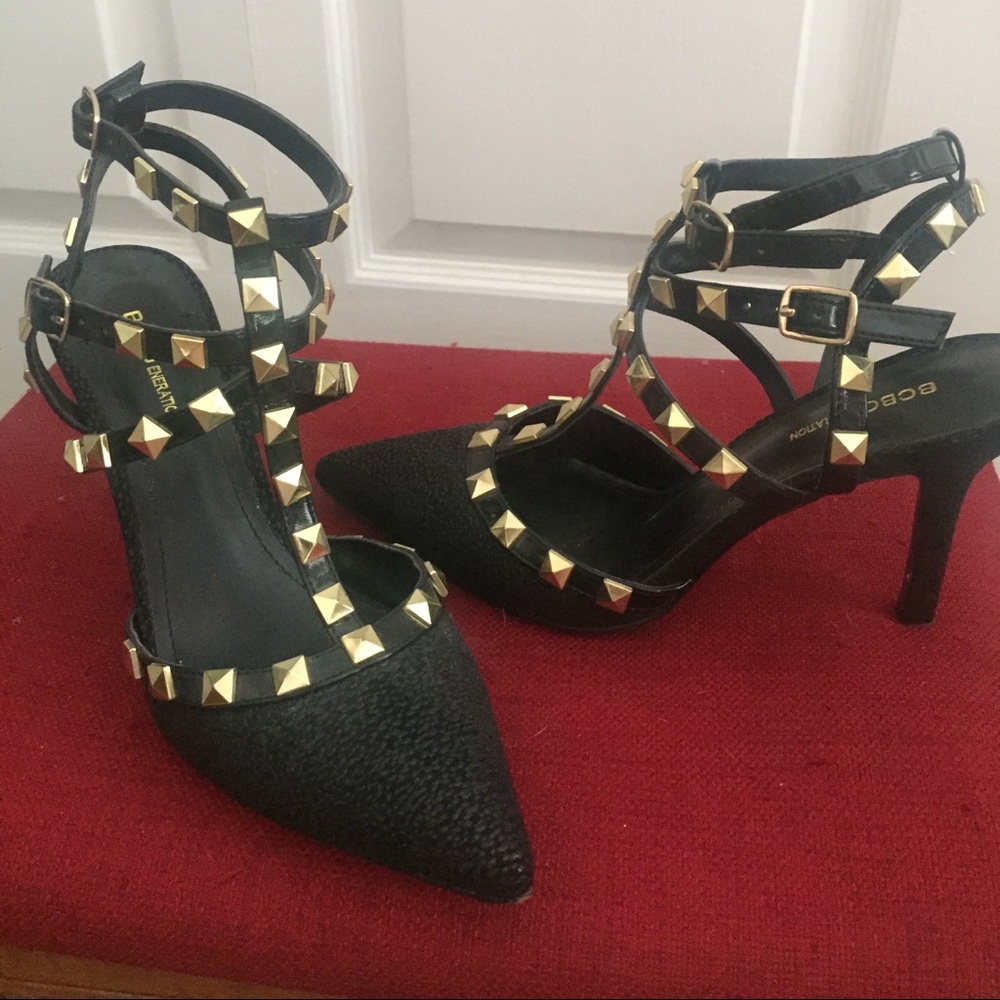 BCBG Black/Gold Heels